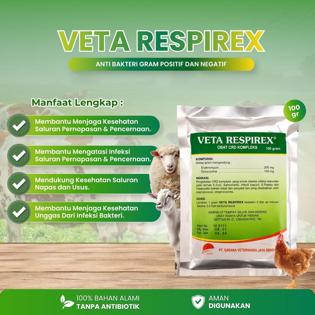 Veta Respirex Ternak Grosir - Obat CRD Ayam Grosir - Obat Hewan Ternak