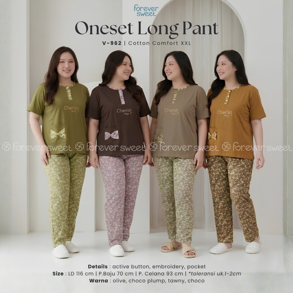 DP017 Setelan CP XXL Merek Forever Sweet Grosir Baju Tidur Piyama Wanita dewasa terbaru bahan Kaos P