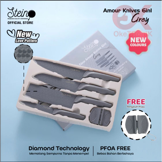 STEIN Diamond Knives Set 6in1 - Set Pisau Dapur Premium, PRODUK ORIGINAL STEIN COOKWARE
