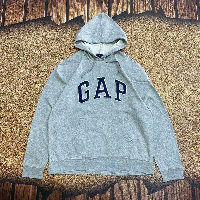 pullover hoodie GAP big logo jemper abu abu sweater jaket casual murah bagus size XL