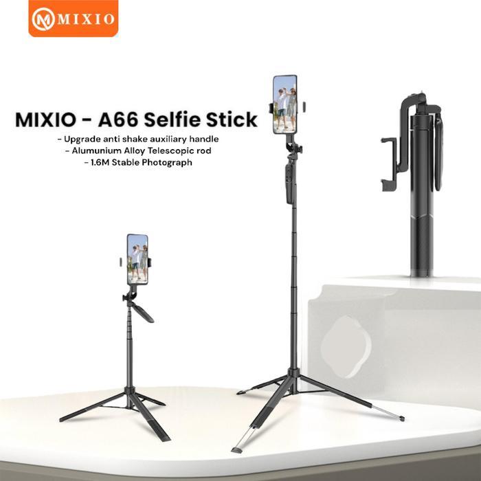 MIXIO A66 - 160CM Tongsis Bluetooth Remote Wireless Selfie Stick Tripod with LED Light - MIXIO Tongs