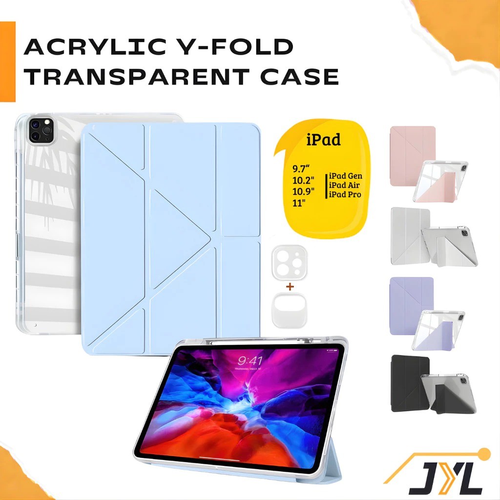 Case Yfold For iPad Pro 11" inch M3 M4 M5 iPad 10/11 A16 10.9" 11" 9/8/7 Air 4/5 Pro 11" 18-22 Acryl