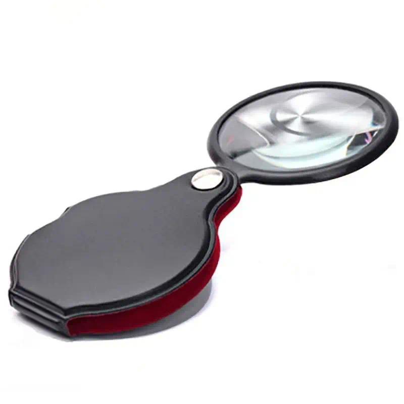 Portable Handheld 8X Magnifier Leather Magnifier Loupe Pocket Magnifying Glass Reang Monocle Jewelry