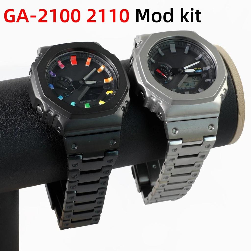 For Casioak GA2100 Mod kit Titanium alloy case + strap GA-2100 GA-2110 GA-B2100 Series Ultra light T
