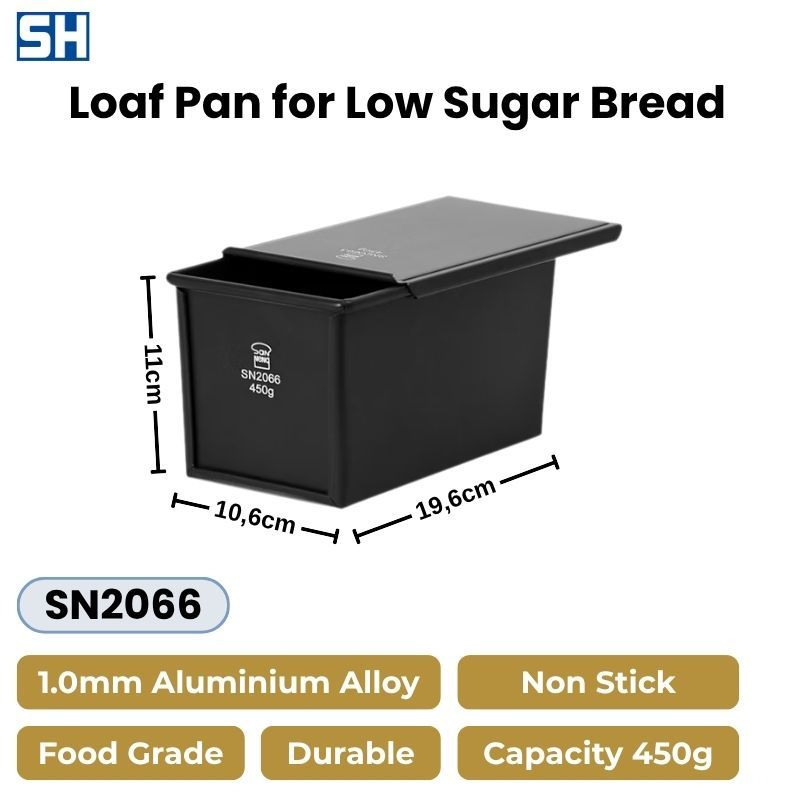 Loyang Roti Tawar Dengan Tutup Anti Lengket Loaf Pan for Low Sugar Bread Non Stick 450g Sanneng SN20