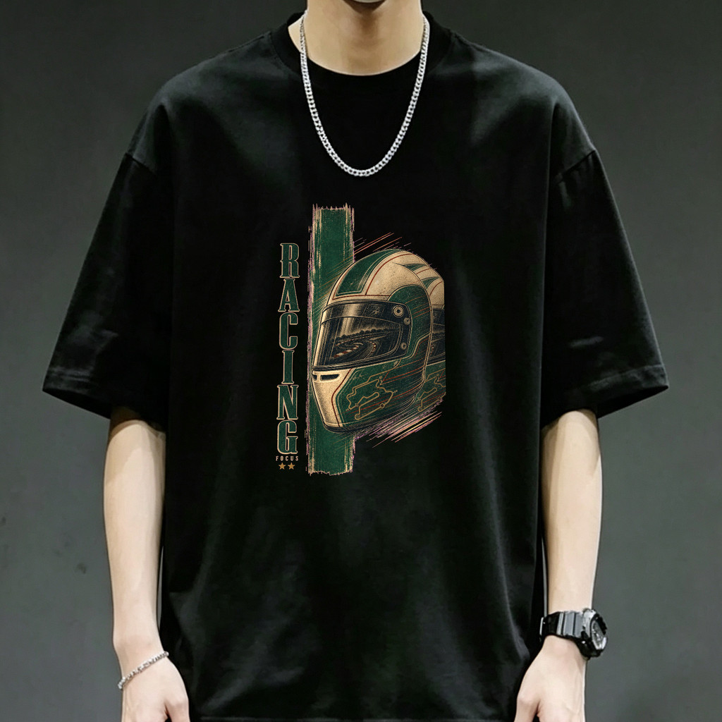 Kaos Racing Focus Helm Balap Retro Vintage Kaos Lengan Pendek Kaos Distro Kaos Sablon Aesthetic Unis