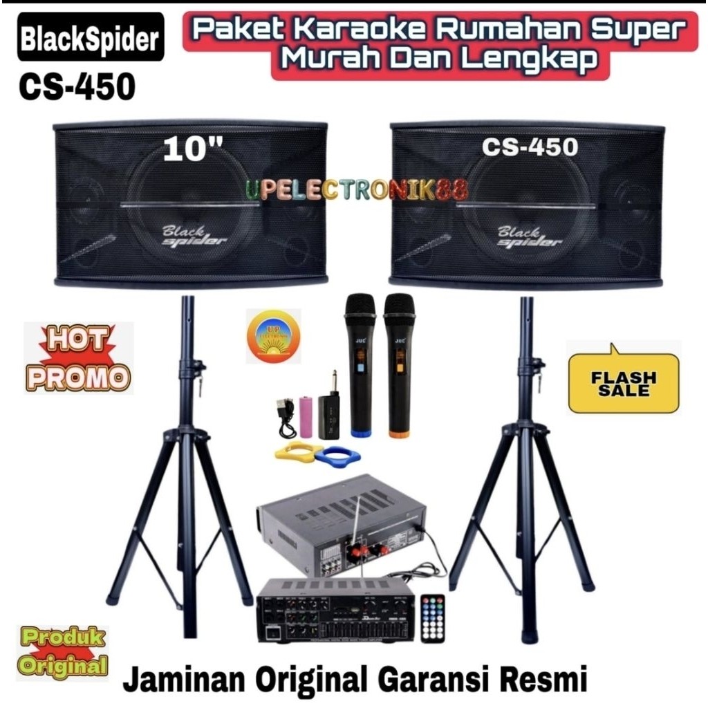 Paket karaoke speaker pasif 10" blackspider/Dat Original termurah
