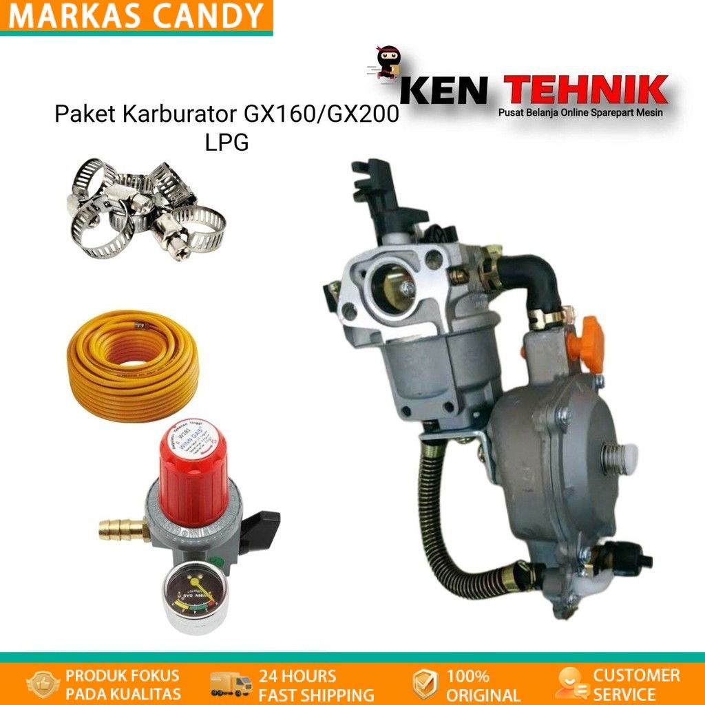 Paket Karburator Mesin Bensin GX160 LPG Converter Kit