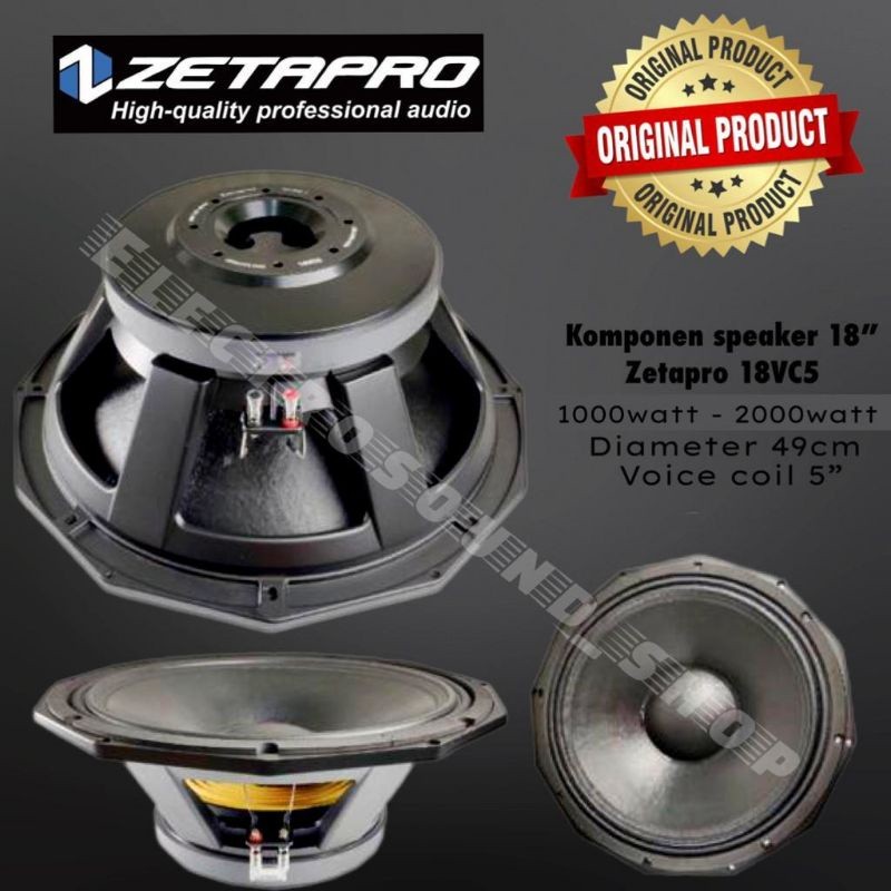 Komponen Speaker Zetapro 18VC5 / Zetapro 18 VC5 / Zetapro Original 2000W
