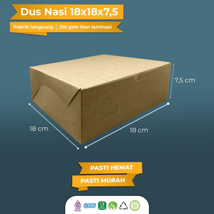 [50 Pcs] Dus Nasi 18X18 / Box Nasi 18x18 / Dus Nasi Kotak  Box 18x18 / B4K3