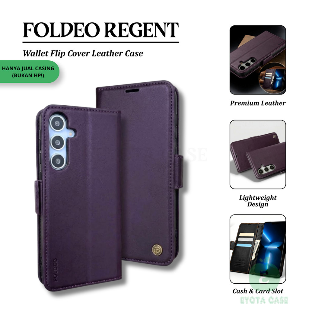 EY-295 FOLDEO REGENT Flip Case For Samsung Galaxy A57 A56 A55 5G – Wallet Flip Cover Leather Case Ku