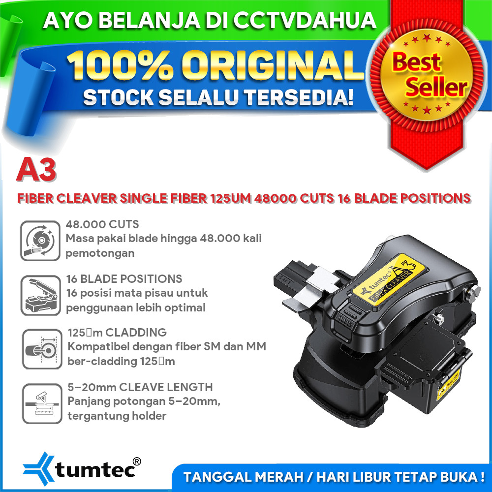 TUMTEC TMT-A3 FIBER CLEAVER A3 SINGLE FIBER 125UM 48000 CUTS 16 BLADE POSITIONS