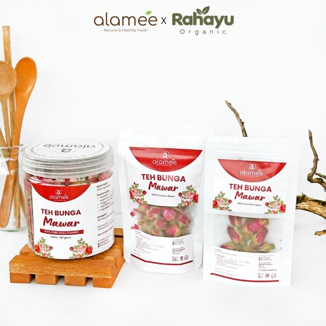 ALAMEE Teh Bunga Mawar Rose Flower Tea Organik Kering Dried Siap Minum Seduh