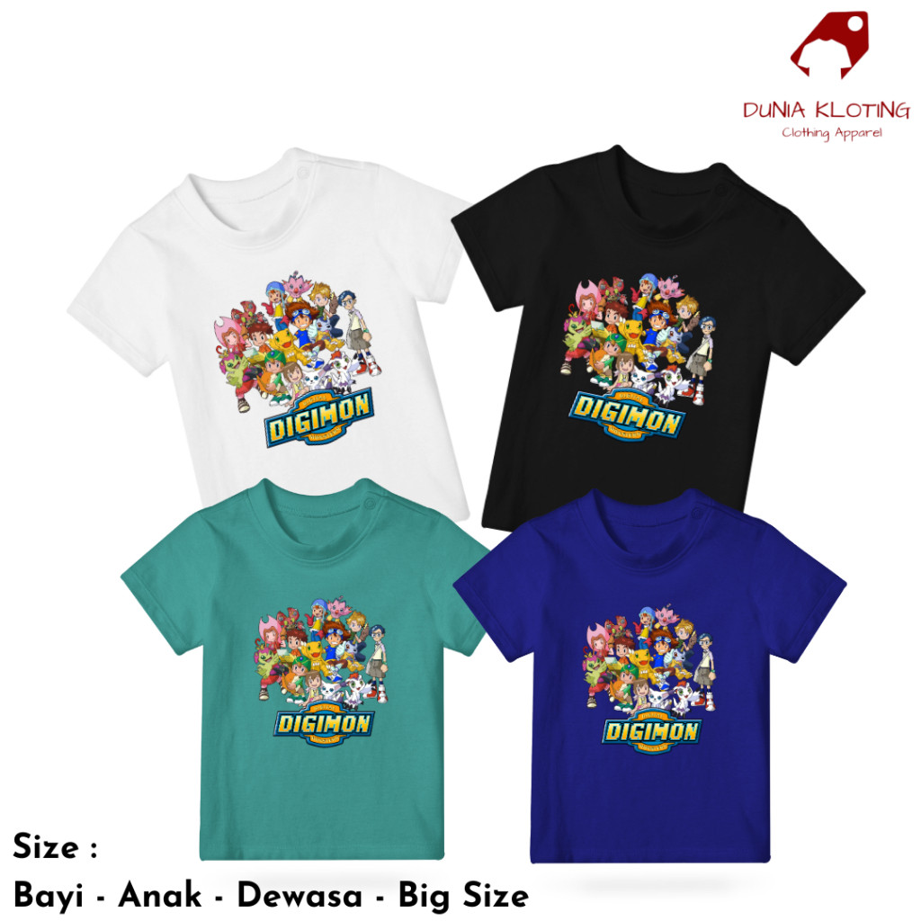 Kaos Digimon / baju digimon / kaos kartun digimon / kaos digimon / baju anak / baju digimon anak | E