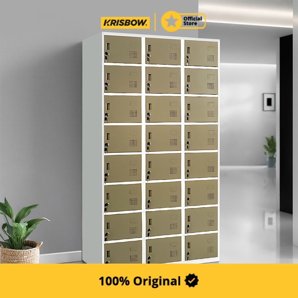 Krisbow Loker 24 Pintu - Cokelat Lemari Loker Kabinet Locker Storage Pintu Locker Cabinet