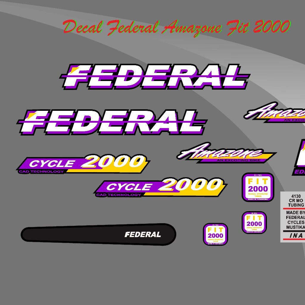 DECAL STIKER SEPEDA FEDERAL AMAZONE FIT 2000