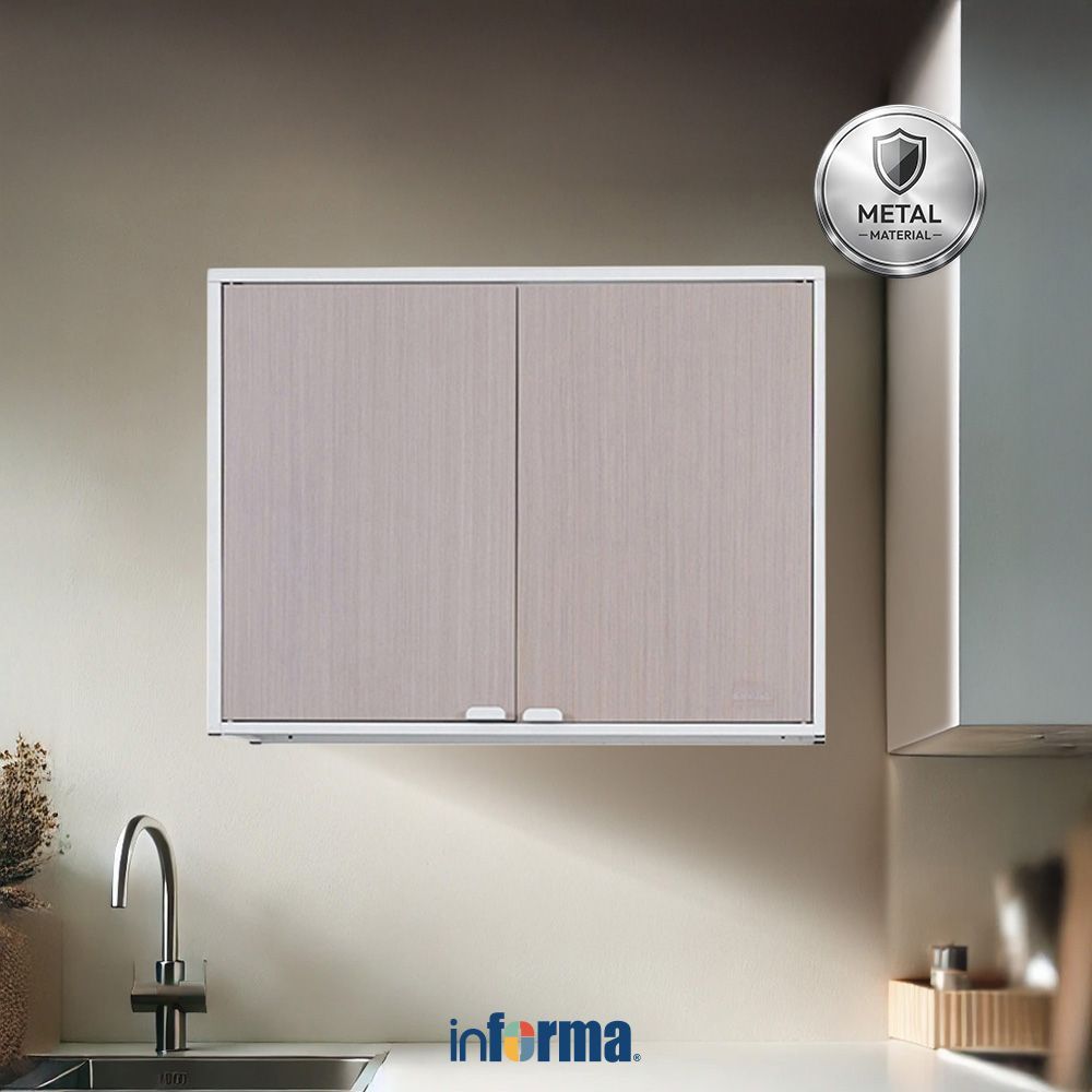 Informa Loris Kabinet Dinding Dapur Metal - Cokelat Beech Lemari Gantung Kabinet Tempel Rak Dinding 