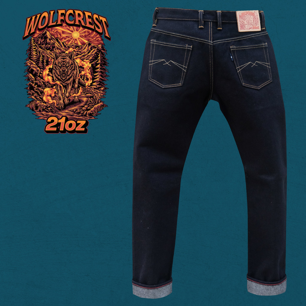 Sage Denim Wolfcrest 21oz Unsanforized Extra Deep Indigo Selvedge