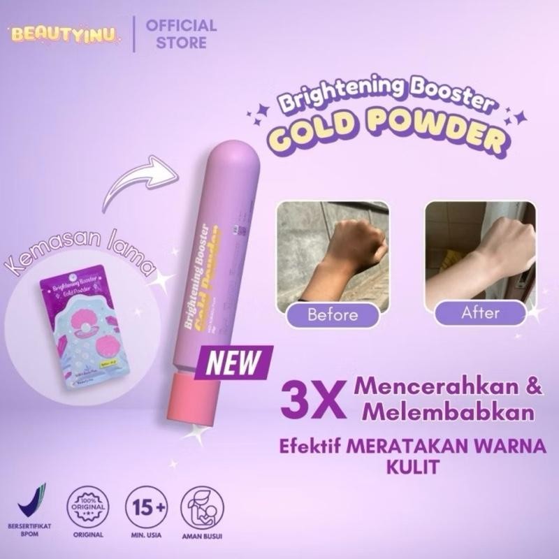 Brightening Booster Gold Powder / Beautyini Serbuk Pemutih Badan & Wajah