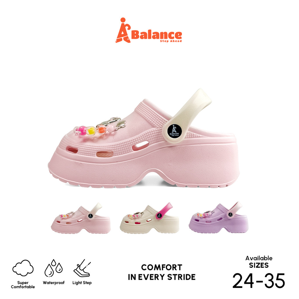 Air-Balance Sandal Anak Motif Pita Lucu Slop Kodok Sendal Baim Fuji Aksesoris Jibbitz Eva 819M-A