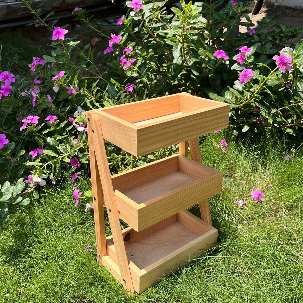 Rak bumbu dapur | rak serbaguna | rak portable | rak susun | rak susun 3 | rak kayu | rak estetik | 