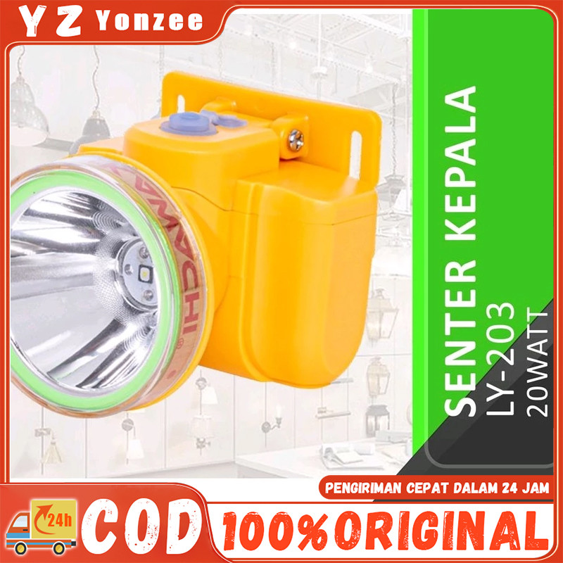 COD Senter Kepala Mini WATERPROOF 20WATT LY-203 WHITE KAWACHI LED Headlamp Senter Kepala Super Teran
