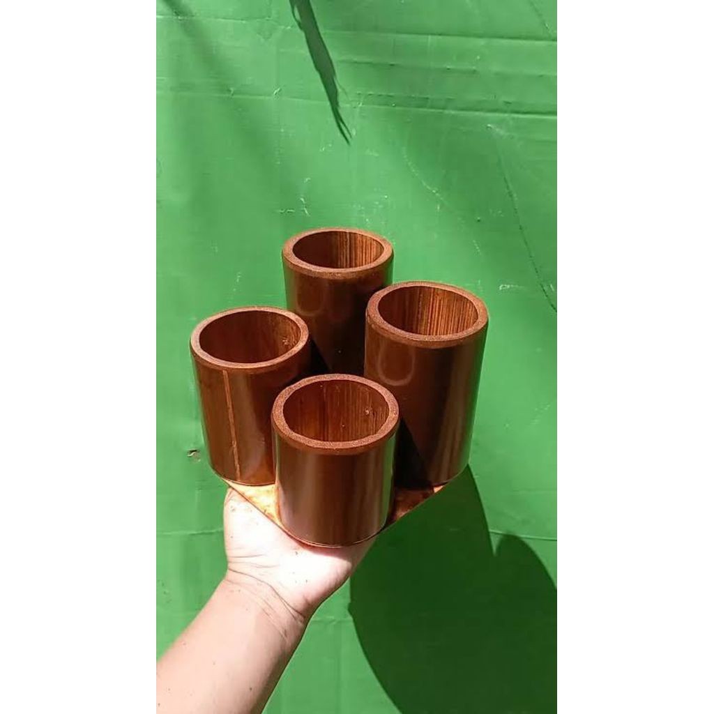 Tempat pensil dari bambu-vas bunga- tempat sendok kerajinan unik