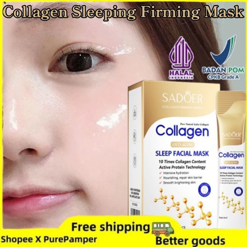 [4ml*20] MASKER TOPENG Sleeping Mask COLAGEN CRYSTAL FACIAL MASK Leave-On Sleeping Mask Hyaluronic A