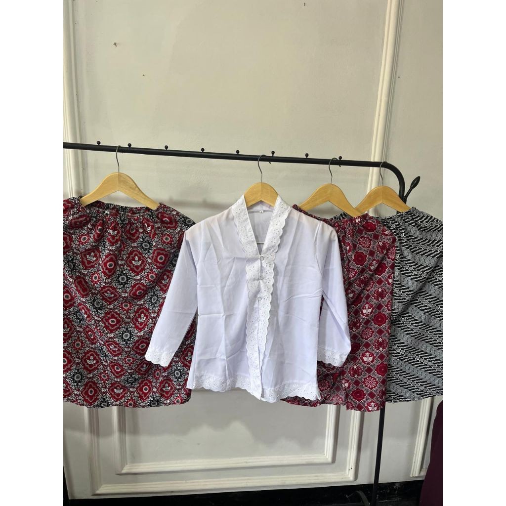 Kebaya anak seragam SD model Encim Khas Sunda / Rok Batik SD