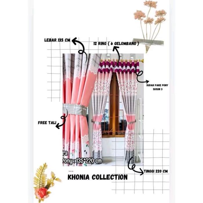 Gorden pintu dan Jendela Motif Rainbow Line ( Free tali samping ) - -, - Terlaris