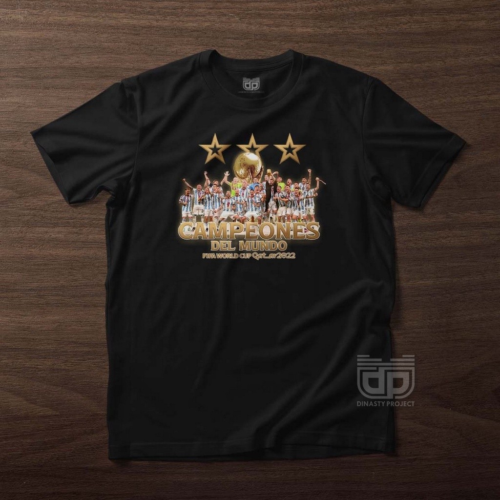 Kaos Argentina Campeones Juara Piala Dunia Bintang 3