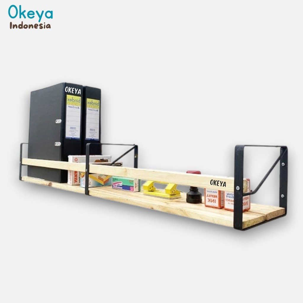 PRODUK PILIHAN Rak Dinding Tempel Gantung FIGURE Rak Dinding 1 Meter Tempel Gantung Ruang Kerja Kant