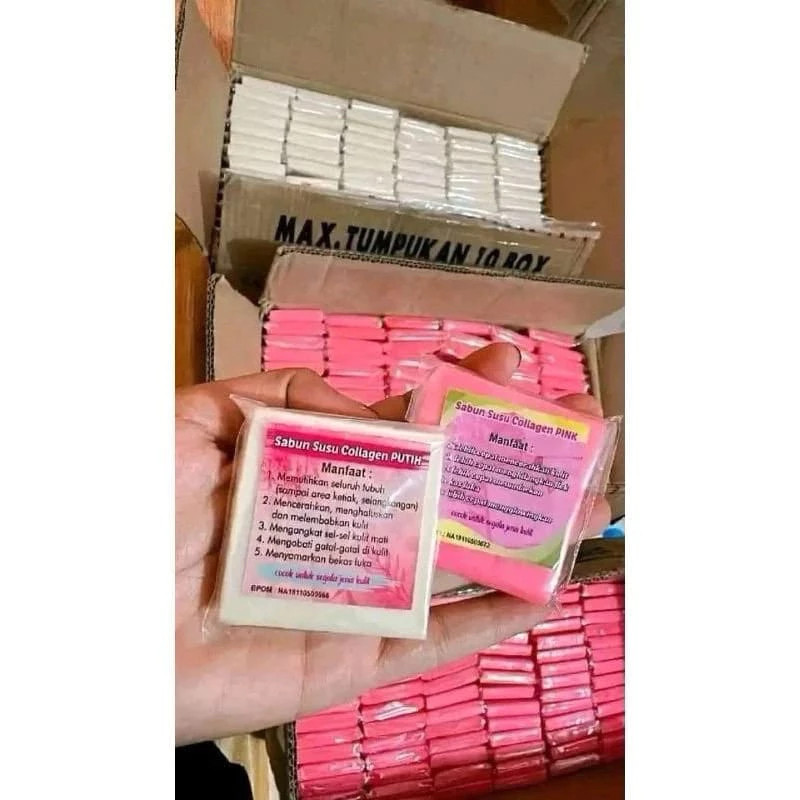 SABUN SUSU COLLAGEN VIRAL — PEMUTIH KULIT & PENGHILANG BEKAS LUKA | VARIAN PUTIH & PINK