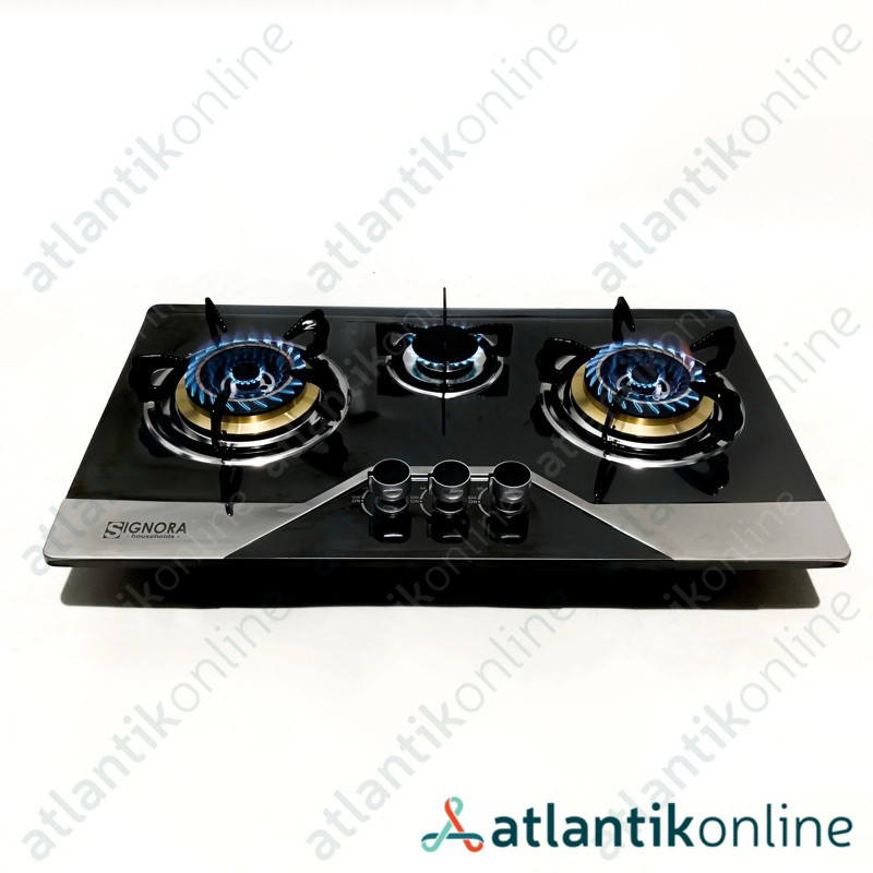 Kompor gas tanam built-in hob 3 tungku stainless steel SIGNORA SG 1810 KNG SG1810KNG