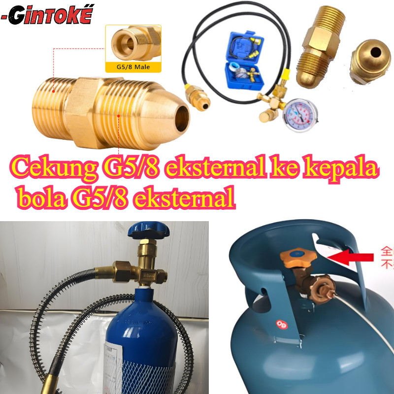 Cekung G5/8 Eksternal Ke Kepala Bola G5/8 Eksternal/Konektor Tabung G5/8 Internal Ke Eksternal Doubl