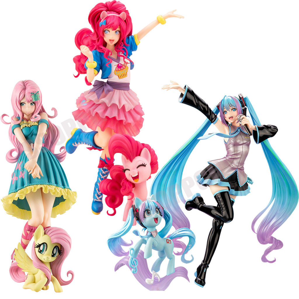 My little Pony Bishoujo Statue Twilight Sparkle Pinkie Pie Fluttershy Anime Girl PVC Action Figure T
