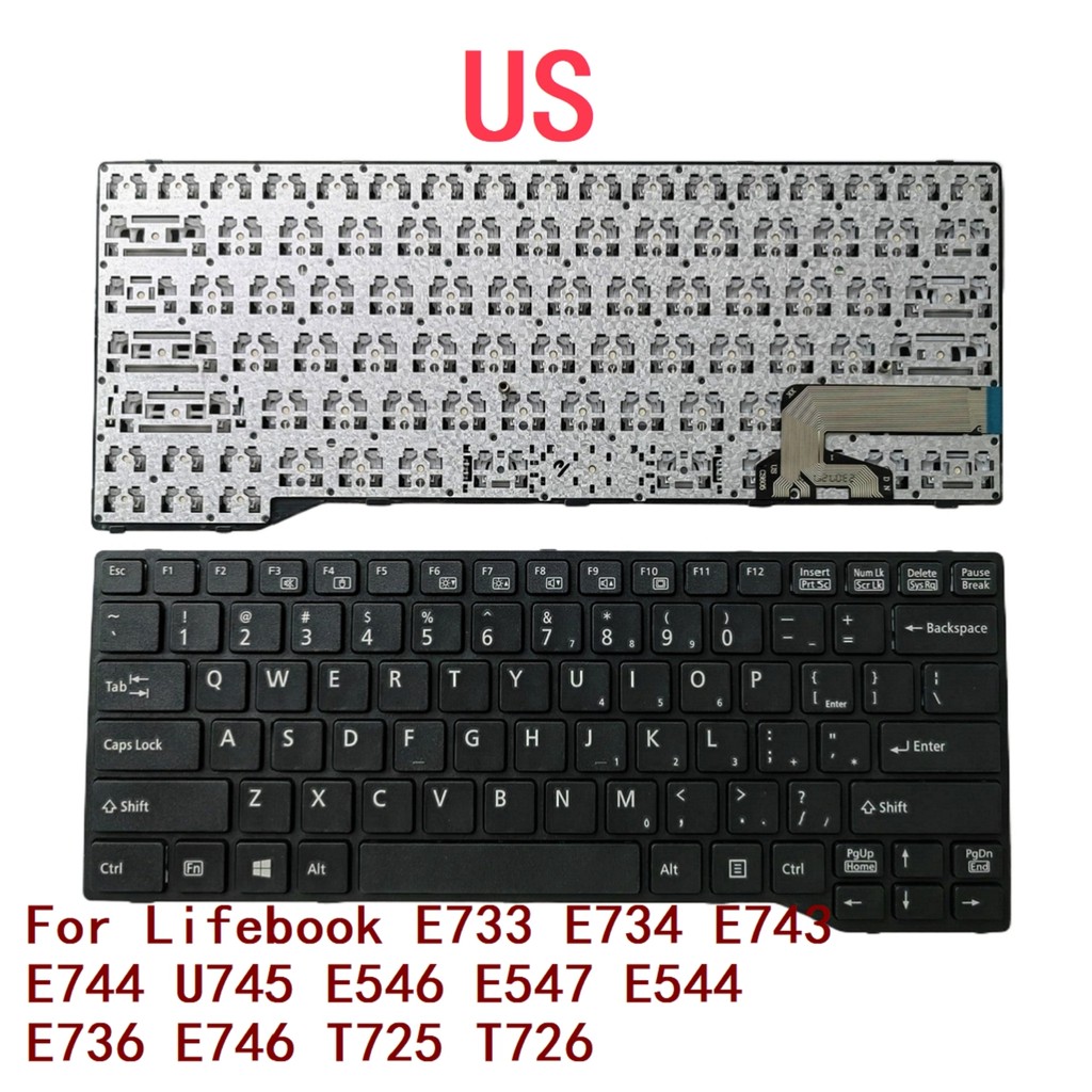 New US Laptop Keyboard For Fujitsu Lifebook E733 E734 E743 E744 U745 E546 E547 E544 E736 E746 T725 T