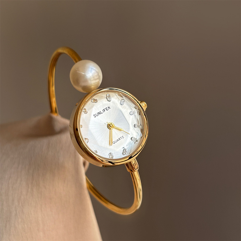 Jam Tangan Wanita Fashion Jam Tangan Wanita Mewah Dengan Dial Kristal Rhinestone Berpotongan Mewah G