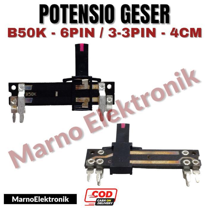 POTENSIO GESER POTENTIO MIXER 4CM B50K KAKI 3-3 6PIN 6 KAKI 4 CM 50K ASLI ORIGINAL ORI TERBAIK...