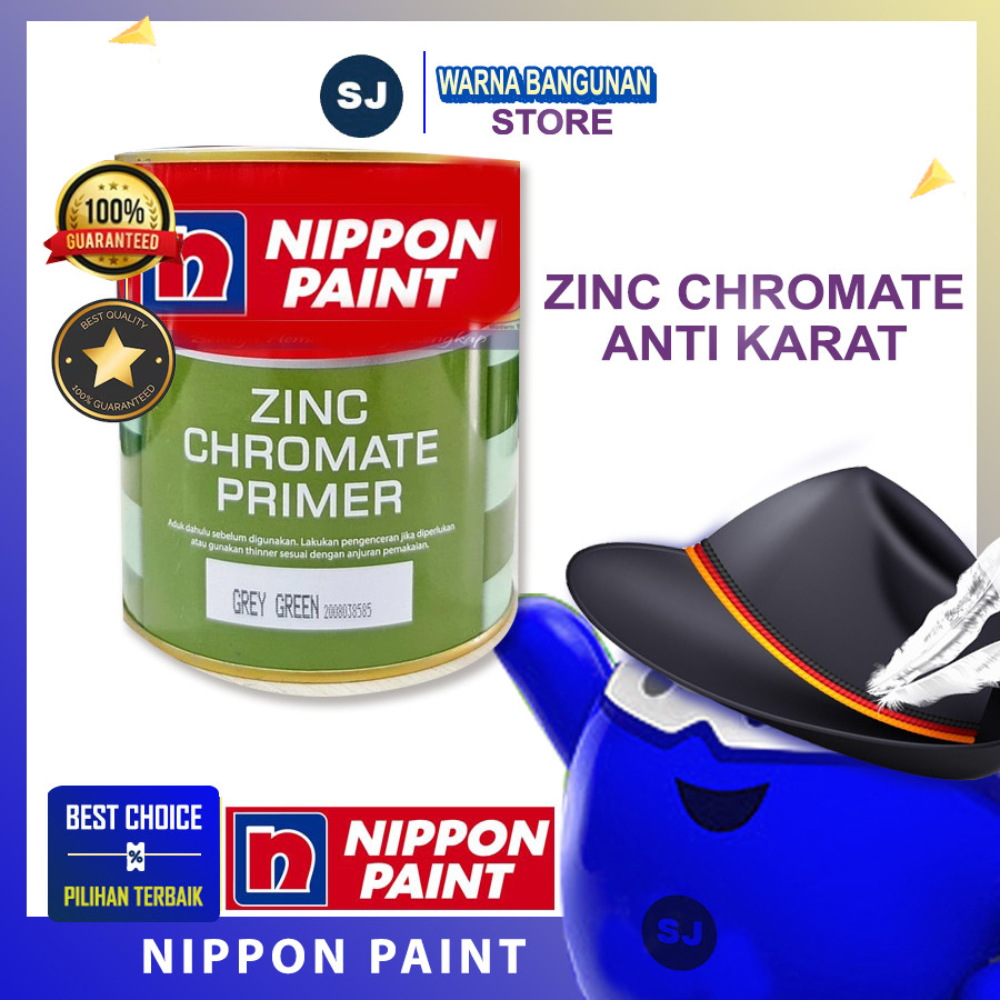 NIPPON PAINT ZINC CHROMATE PRIMER 20KG CAT BESI ANTI KARAT NIPPON PAINT CAT MENI BESI 20KG