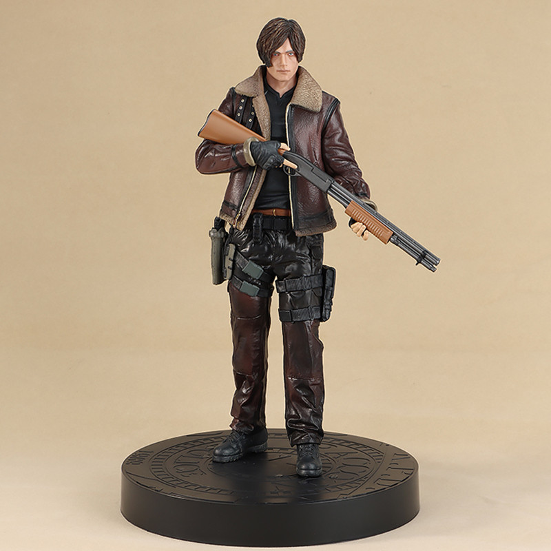 Resident Evil Leon S. Kennedy PVC Action Figure 33cm Biohazard Game Leather Leon Anime Figure Model 