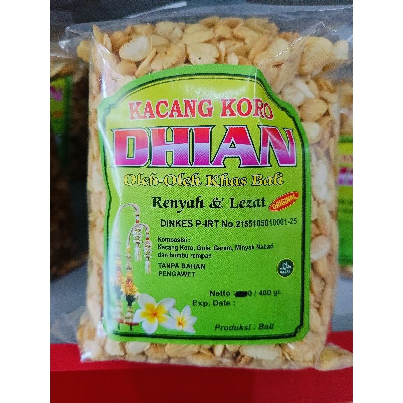 KACANG KORO GETES / TUMBUK DHIAN RASA ORIGINAL BAWANG ASLI BALI ENAK DAN GURIH 400GR + BUBBLE WRAP