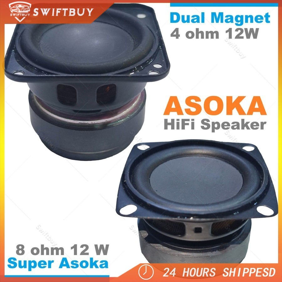 HIFI Mini Speaker Asoka High Power mid-woofer super low bass magnet tebal
