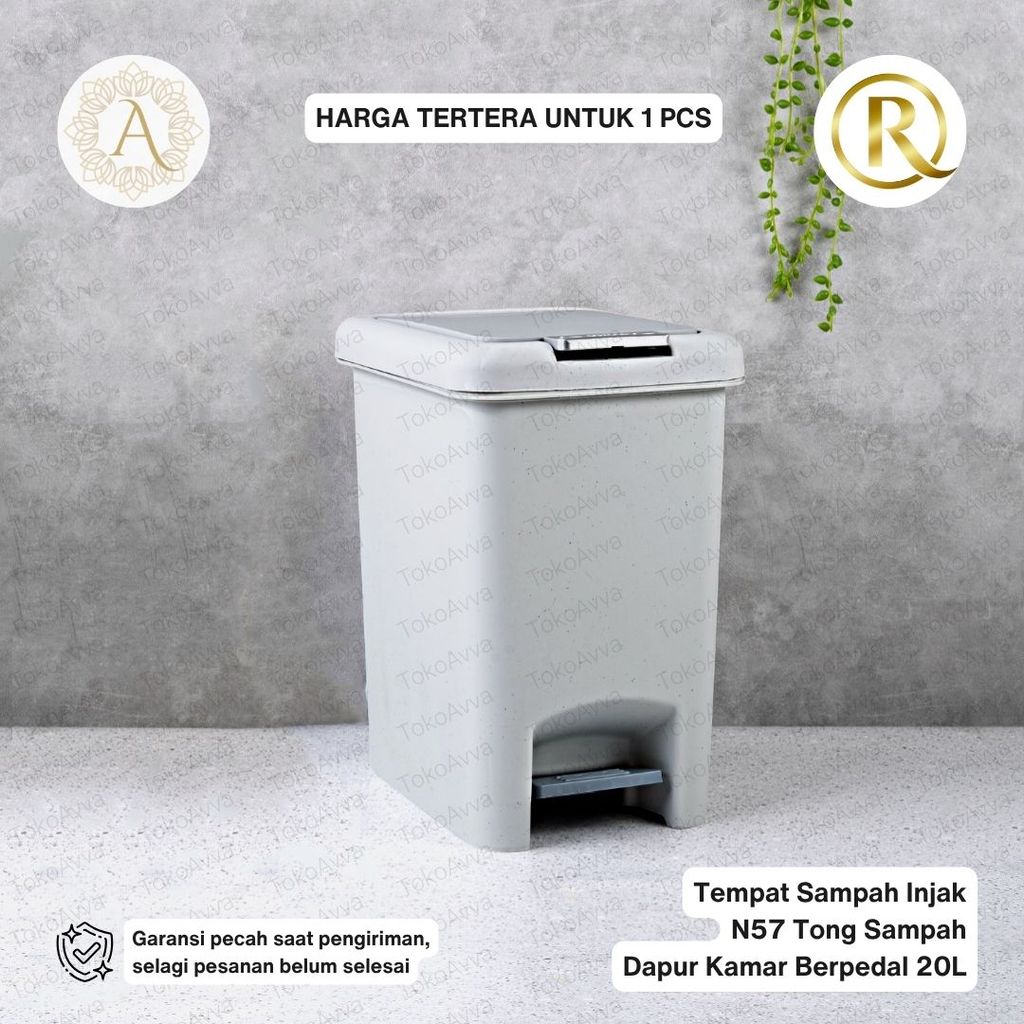 Tempat Sampah Injak N57 Tong Sampah Dapur Kamar Berpedal 20L