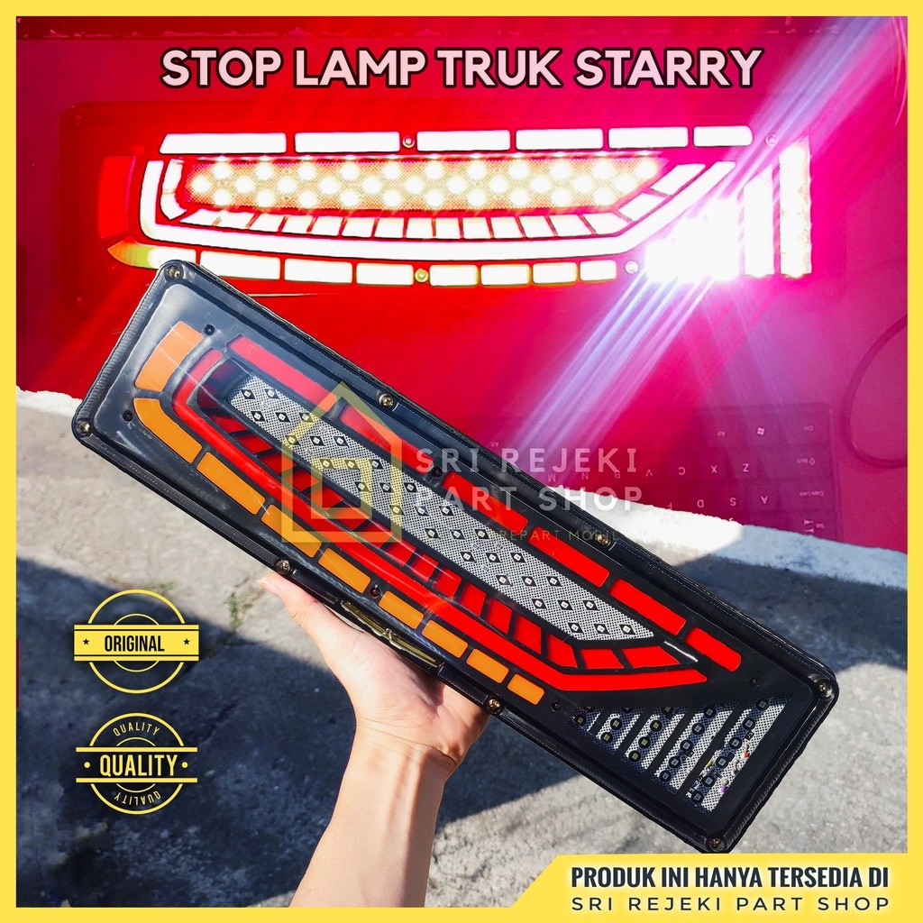 Running Stop Lamp Truk Variasi Starry 12 - 24 Volt | Sepasang Lampu Belakang Rem Sein Modifikasi