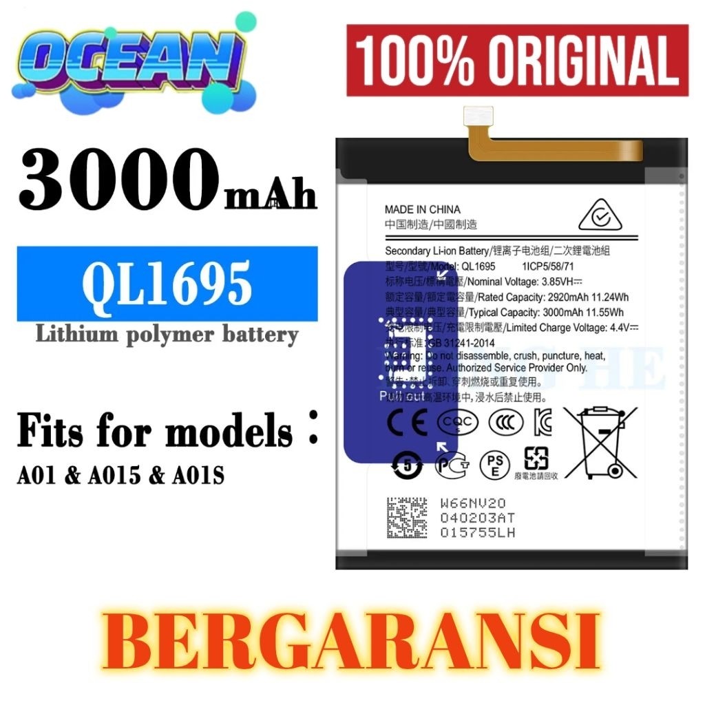 Baterai Samsung Galaxy A01 A015 A015F Model QL 1695 QL1695