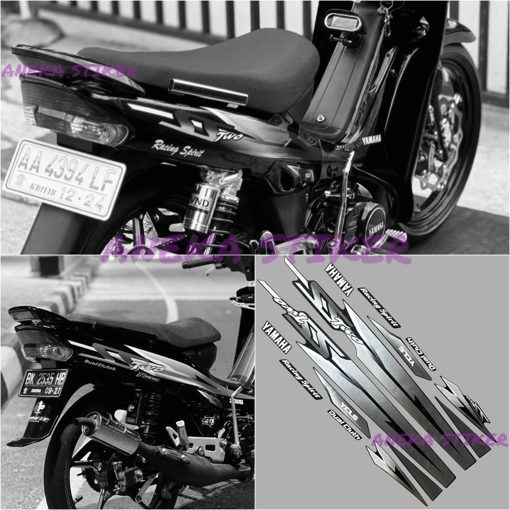 Striping Stiker Yamaha F1ZR fizr fiz r f1 zr SS Two SSTwo SS2 stiker list body Hitam Abu Silver kual
