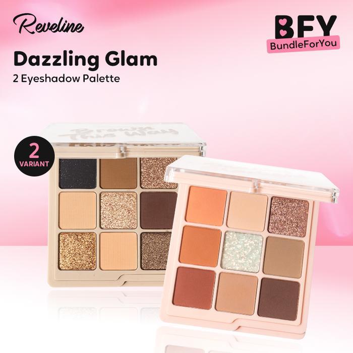 REVELINE 2pcs Eyeshadow Palette (9gr) BPOM  | Bundling Dazzling Gleam - Brown This Way, Brown This W