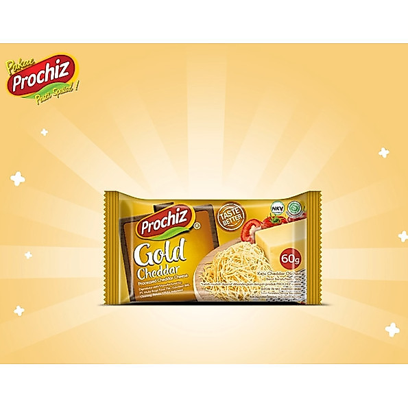 Prochiz Keju Gold Cheddar 60 Gram Mudah Di Parut / Prochiz Gold MINI 60gr