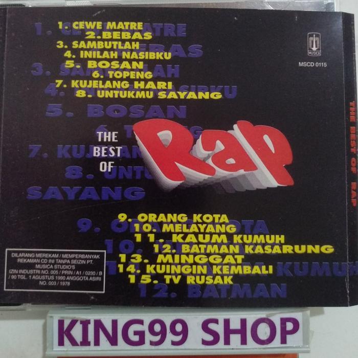 CD THE BEST OF RAP. denada iwa k iwa-k saykoji blake kaum kumuh black skin black kumuh sindikat 31